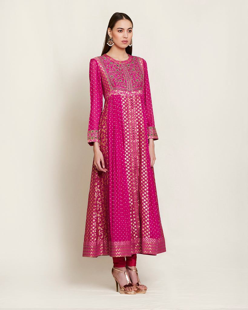 Magenta anarkali set