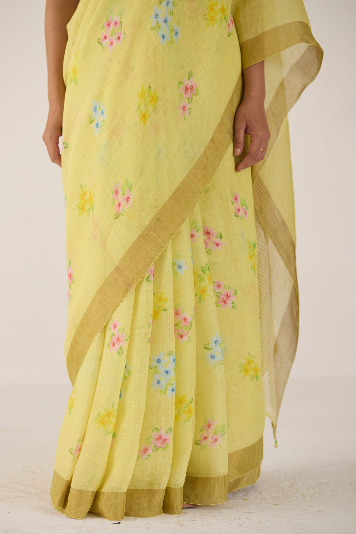 Periwinkle Yellow Sari