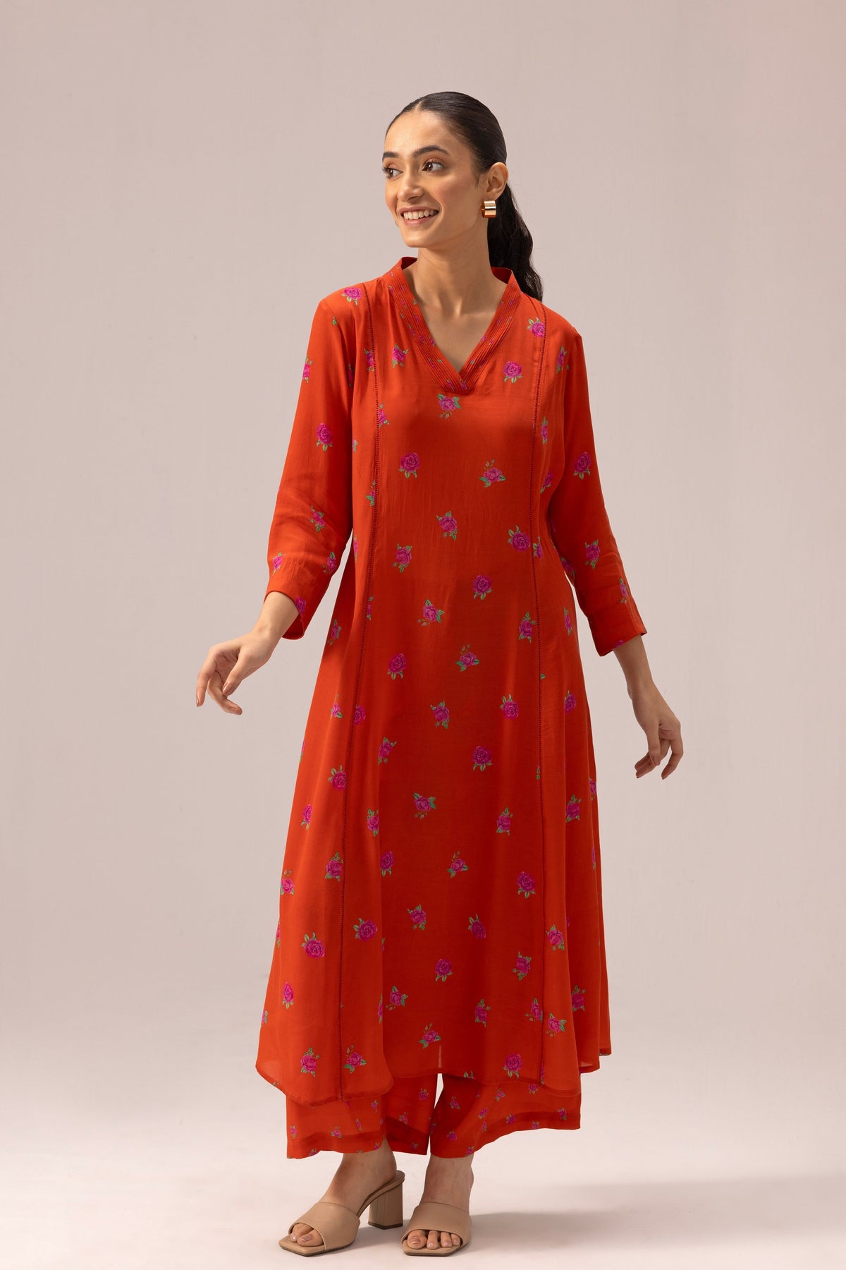 Thea Orange Kurta  Set