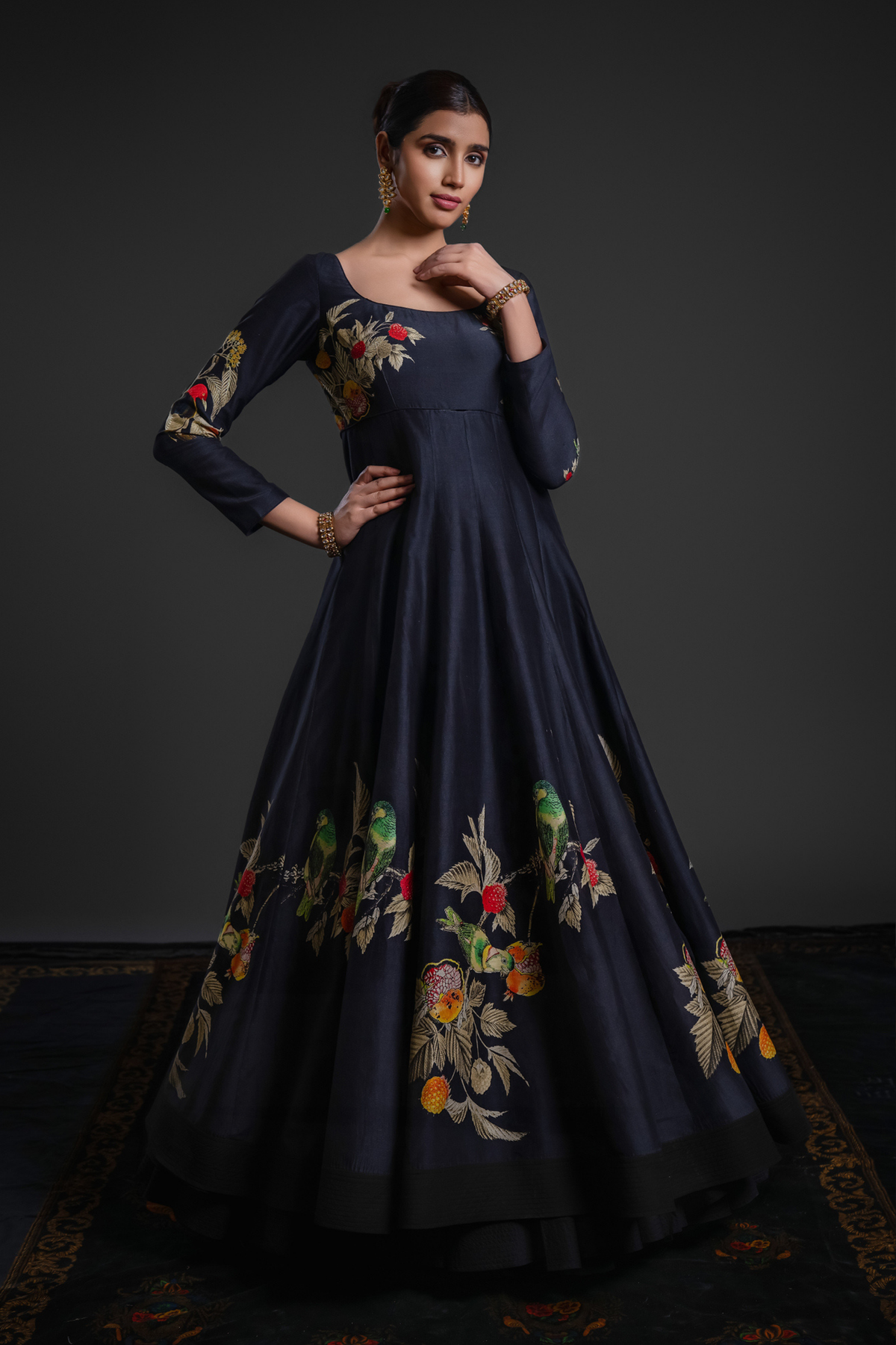 Black Anarkali Set With Dupatta