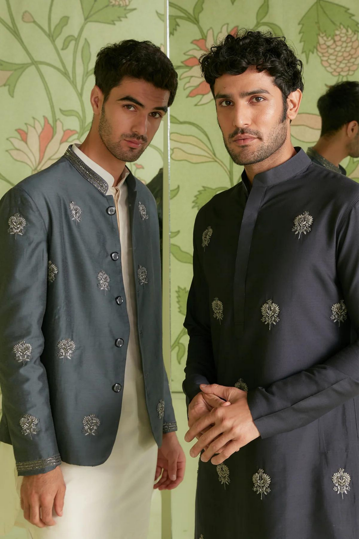 Charcoal grey kurta set