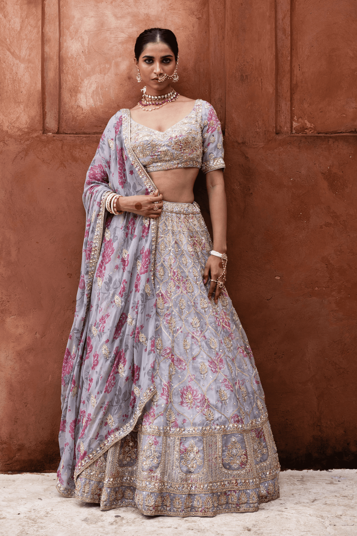 Signature Handprint Bridal Lehenga