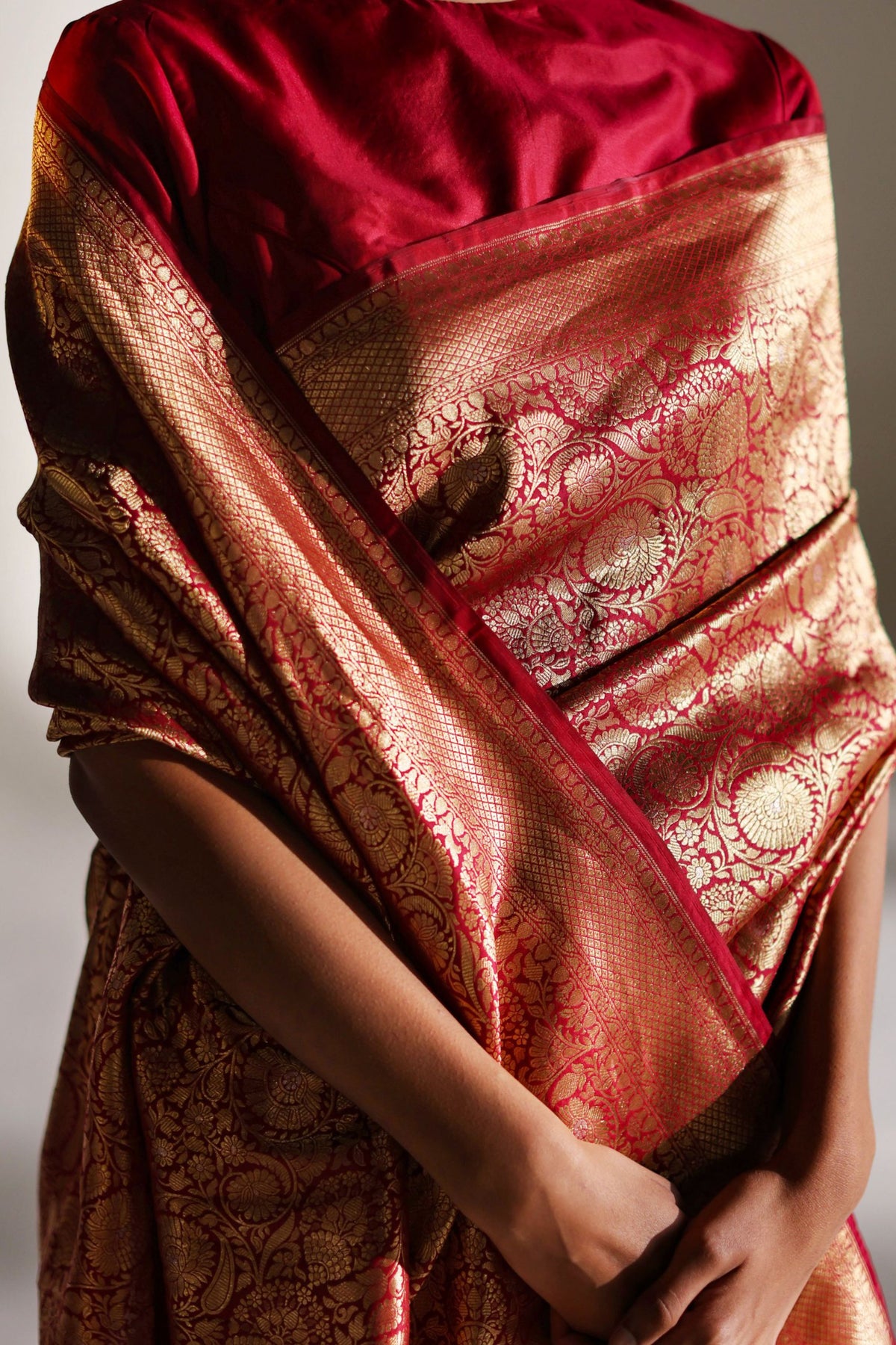 Zinovia Silk Brocade Saree