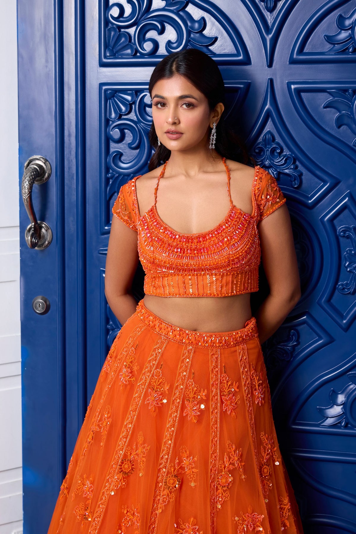 Orange Tonal Lehenga Set