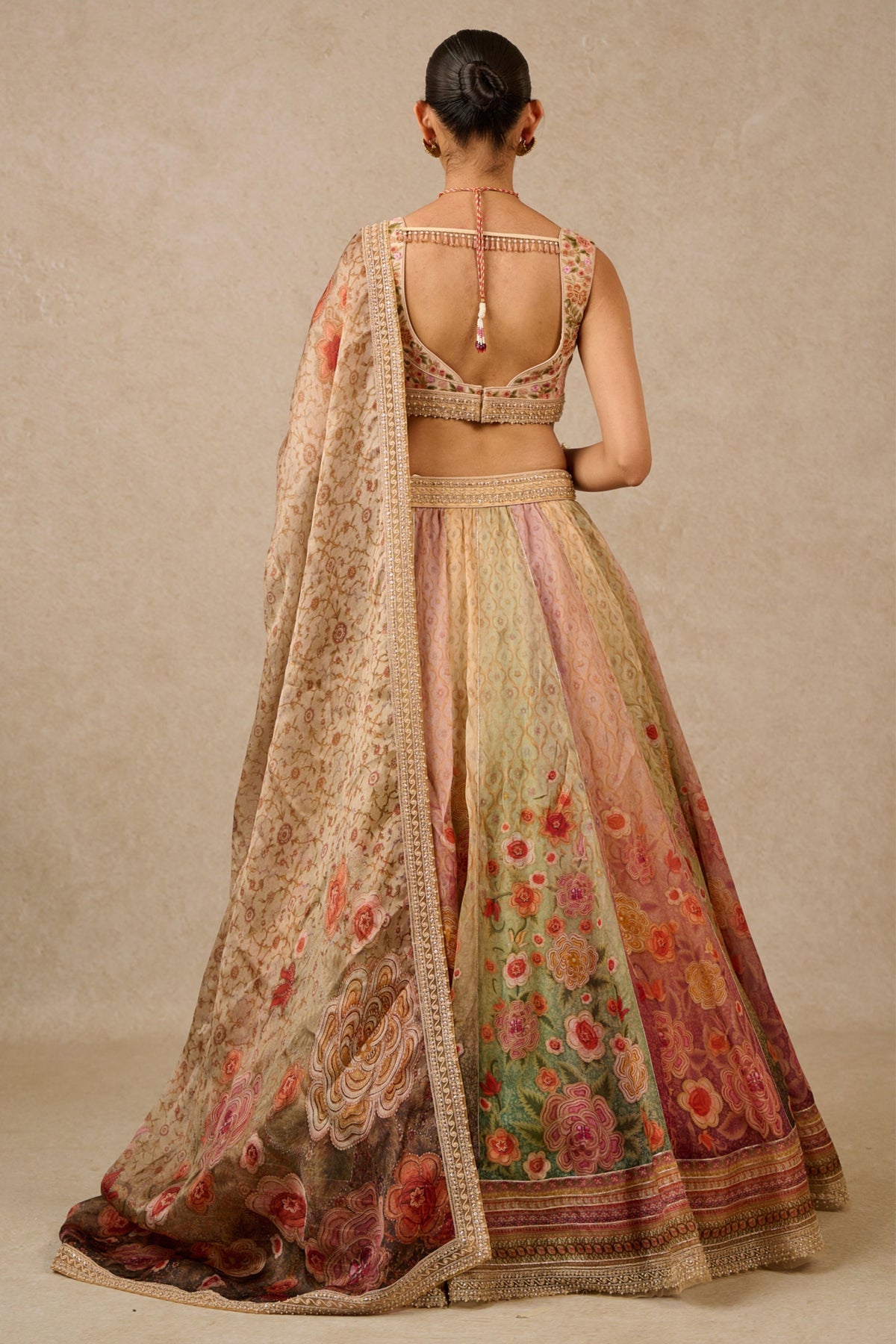 Multicolour Organza Lehenga