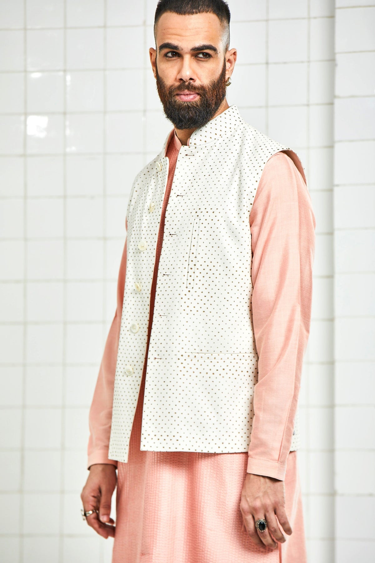 Bonada Pintuck Nehru Jacket