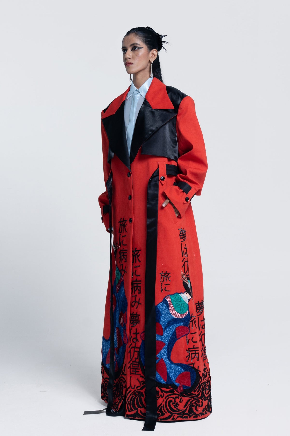 Edo Muse Embroidered Trench Coat