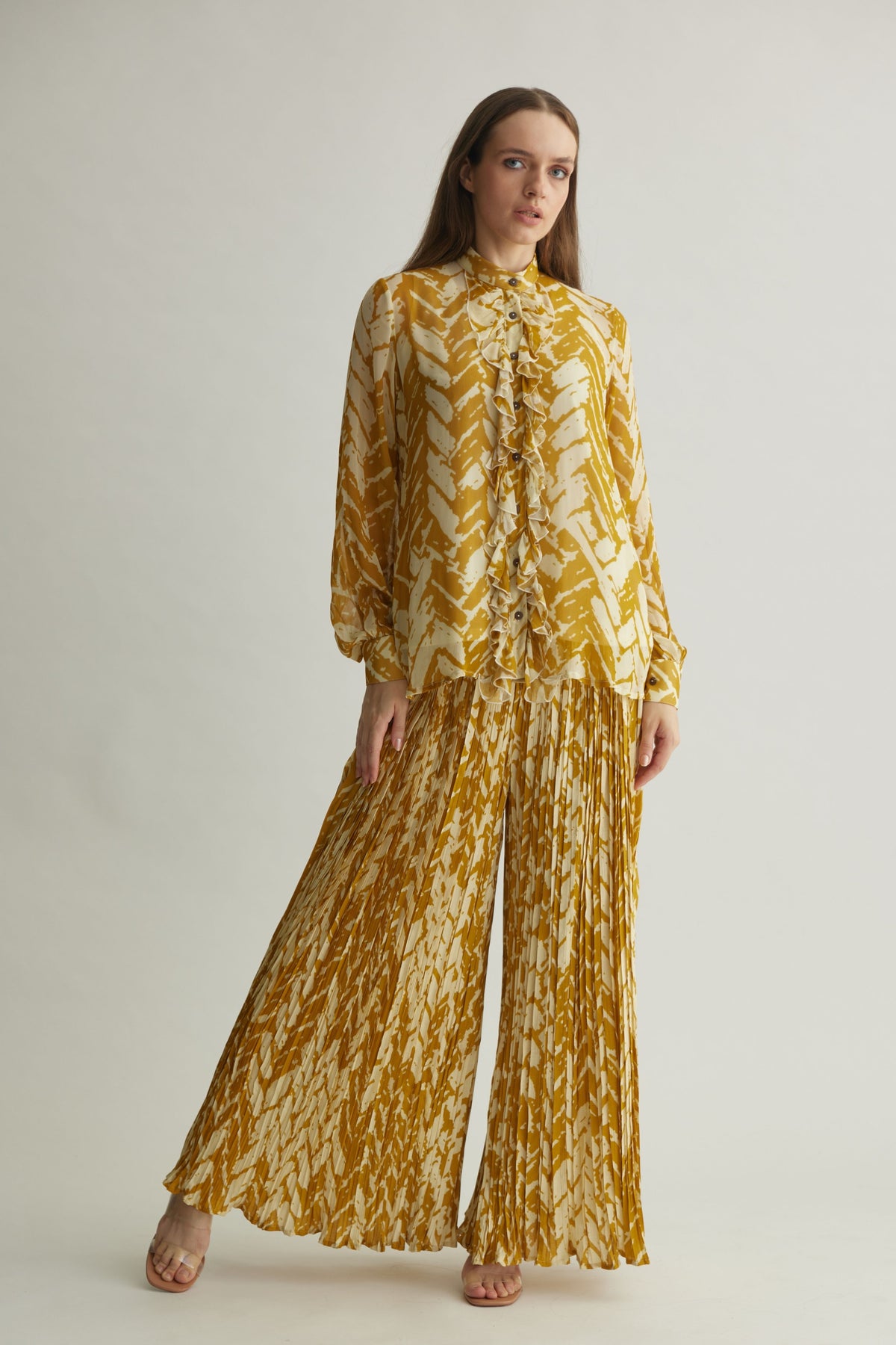 Mustard Chevron Pants