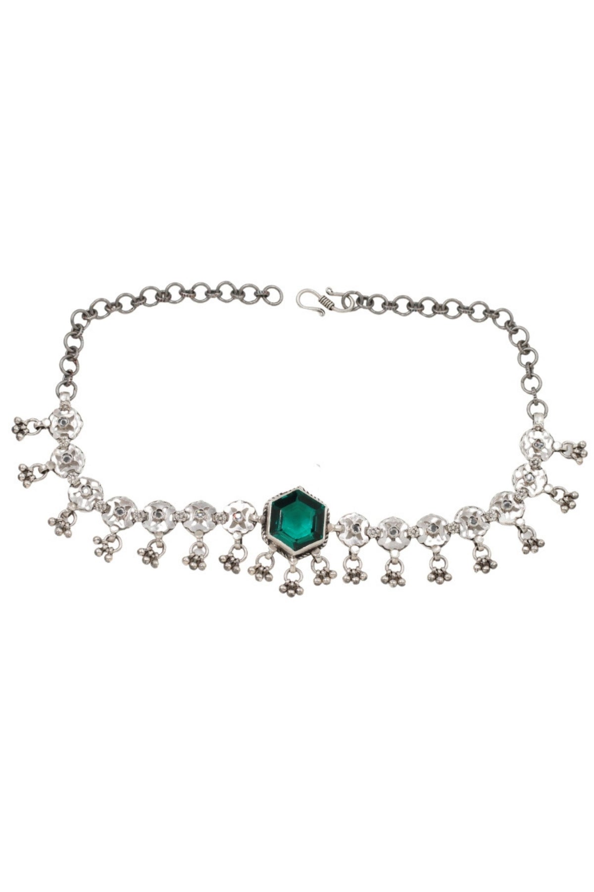 Silver Emerald Necklace