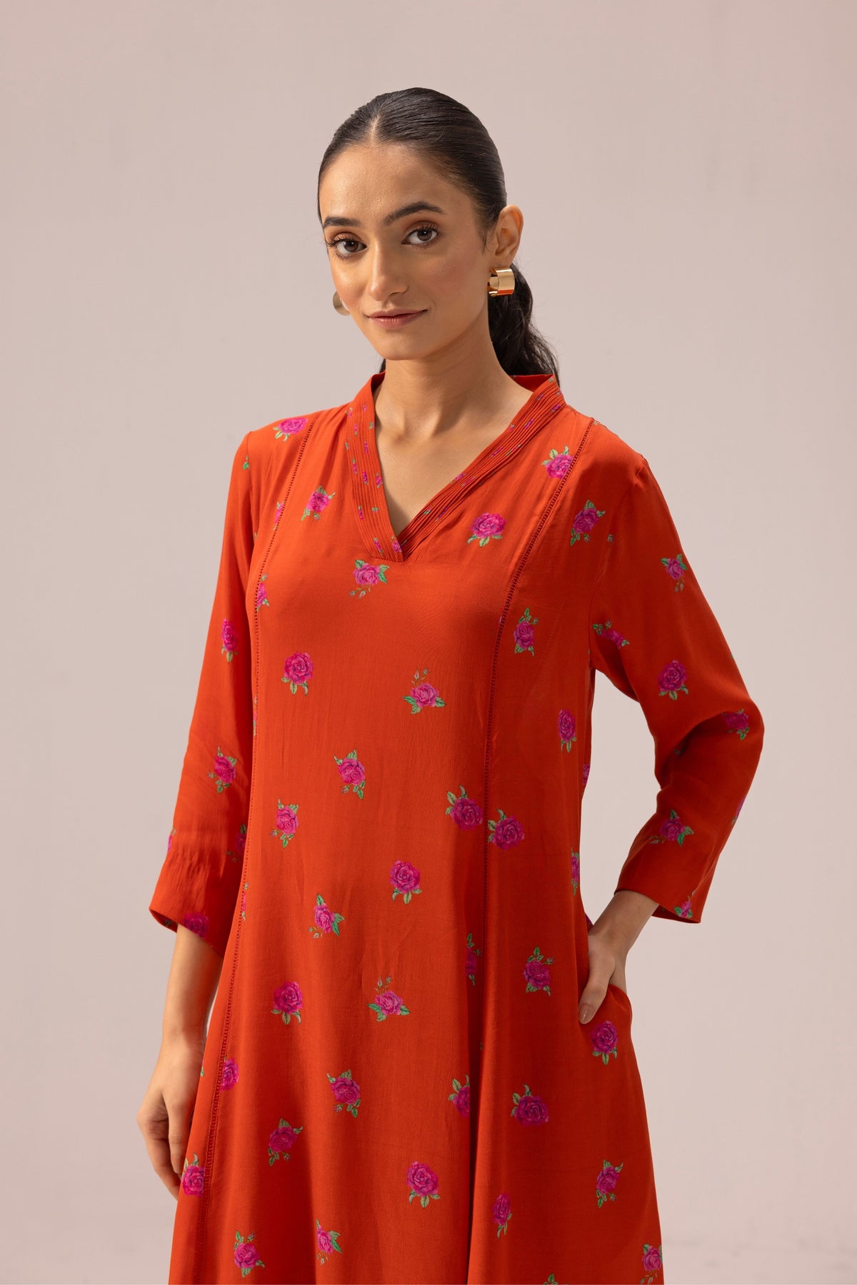 Thea Orange Kurta  Set