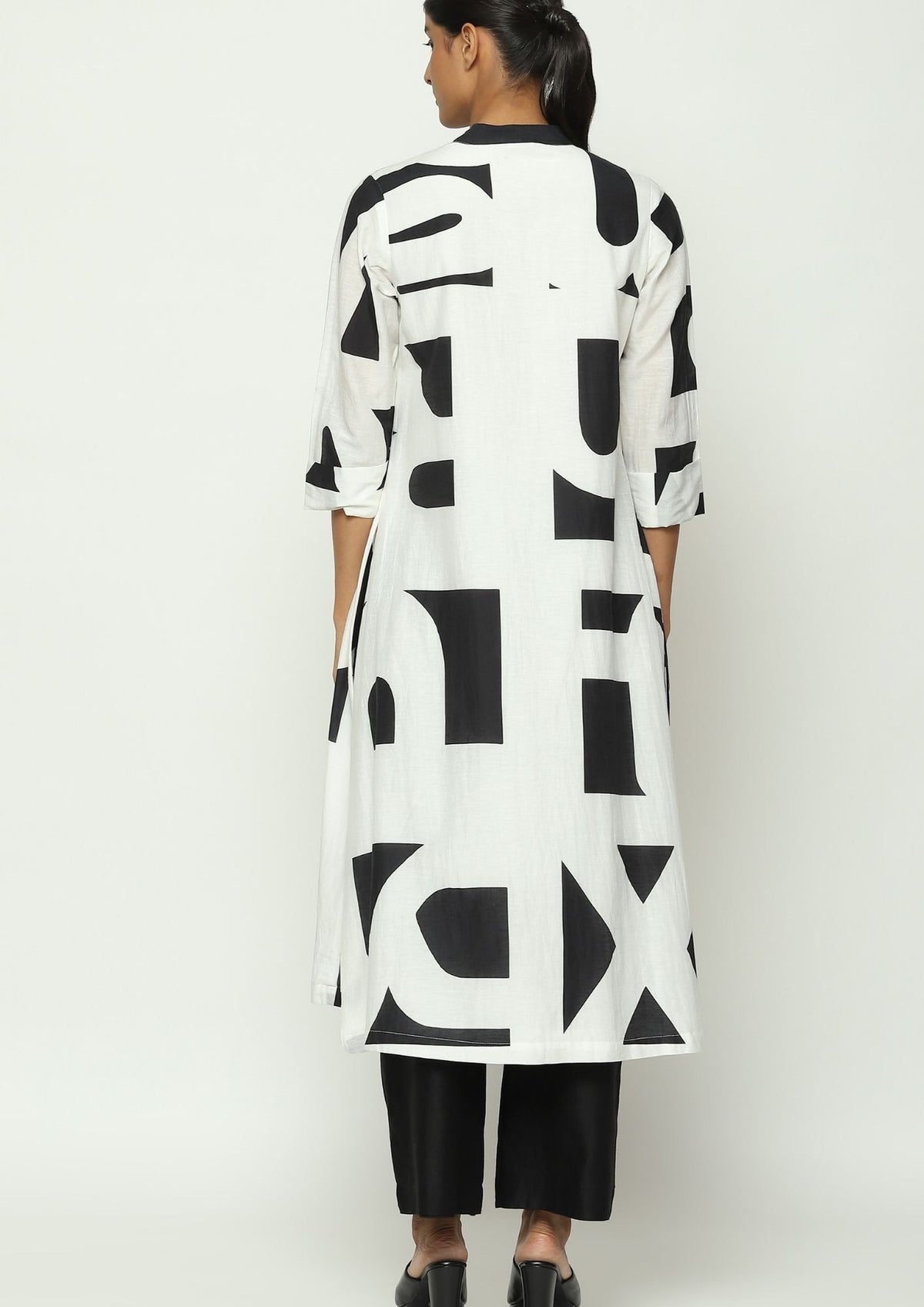 White &amp; Black Kurta