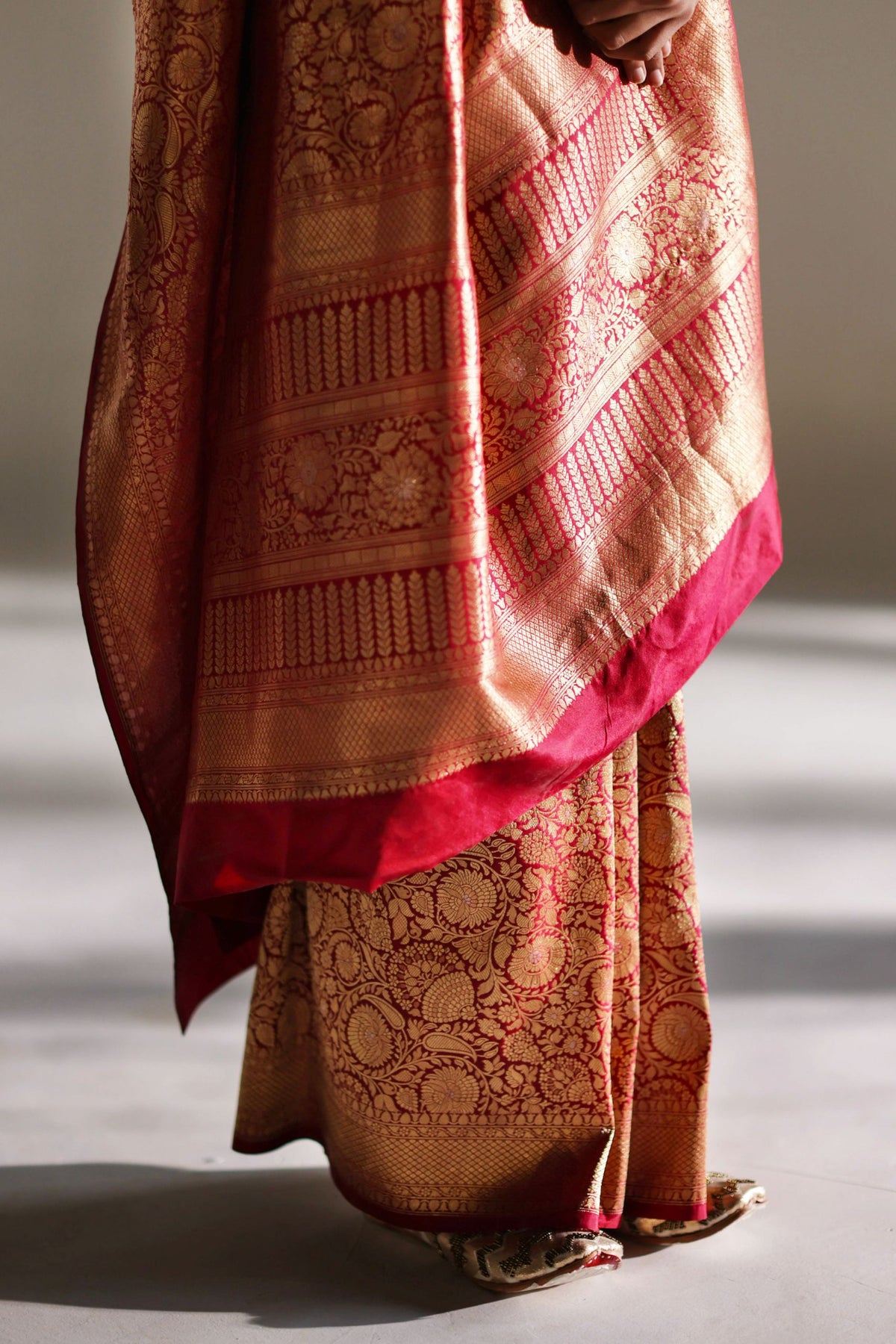 Zinovia Silk Brocade Saree