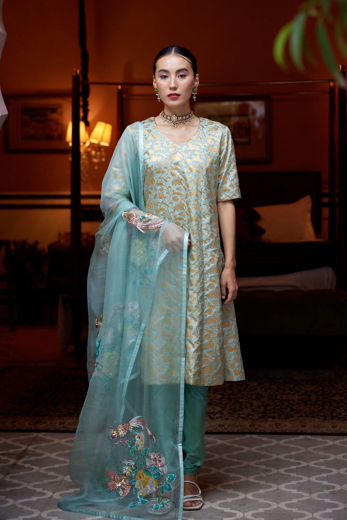 Gul Nazreen Green Kurta Set