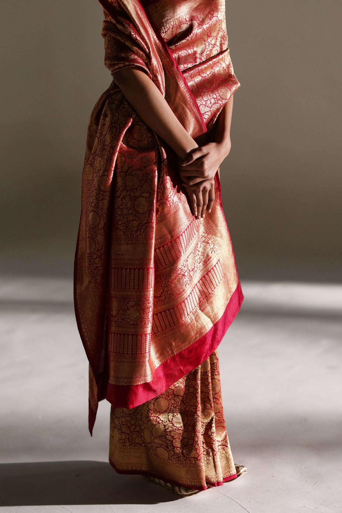 Zinovia Silk Brocade Saree