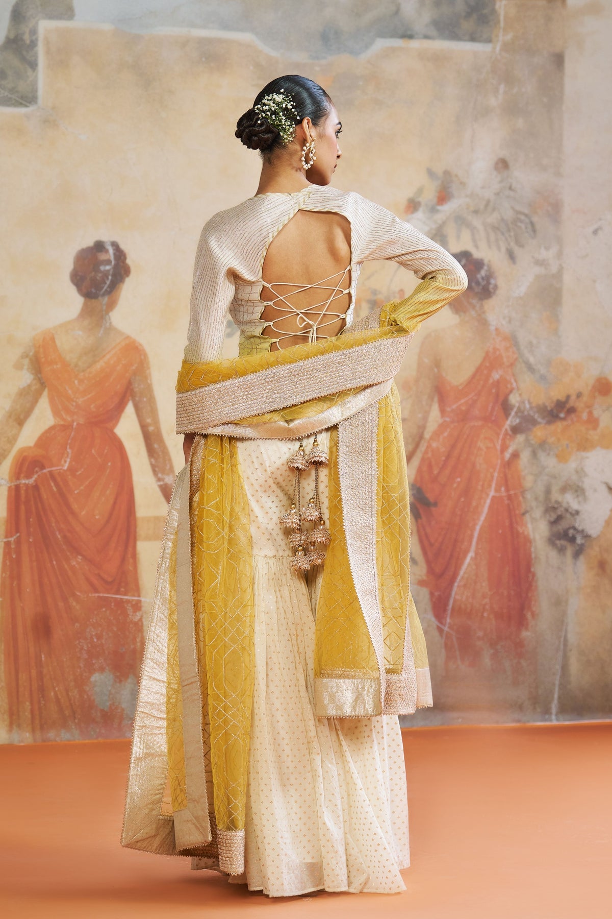 Yellow Chanderi Sharara Set