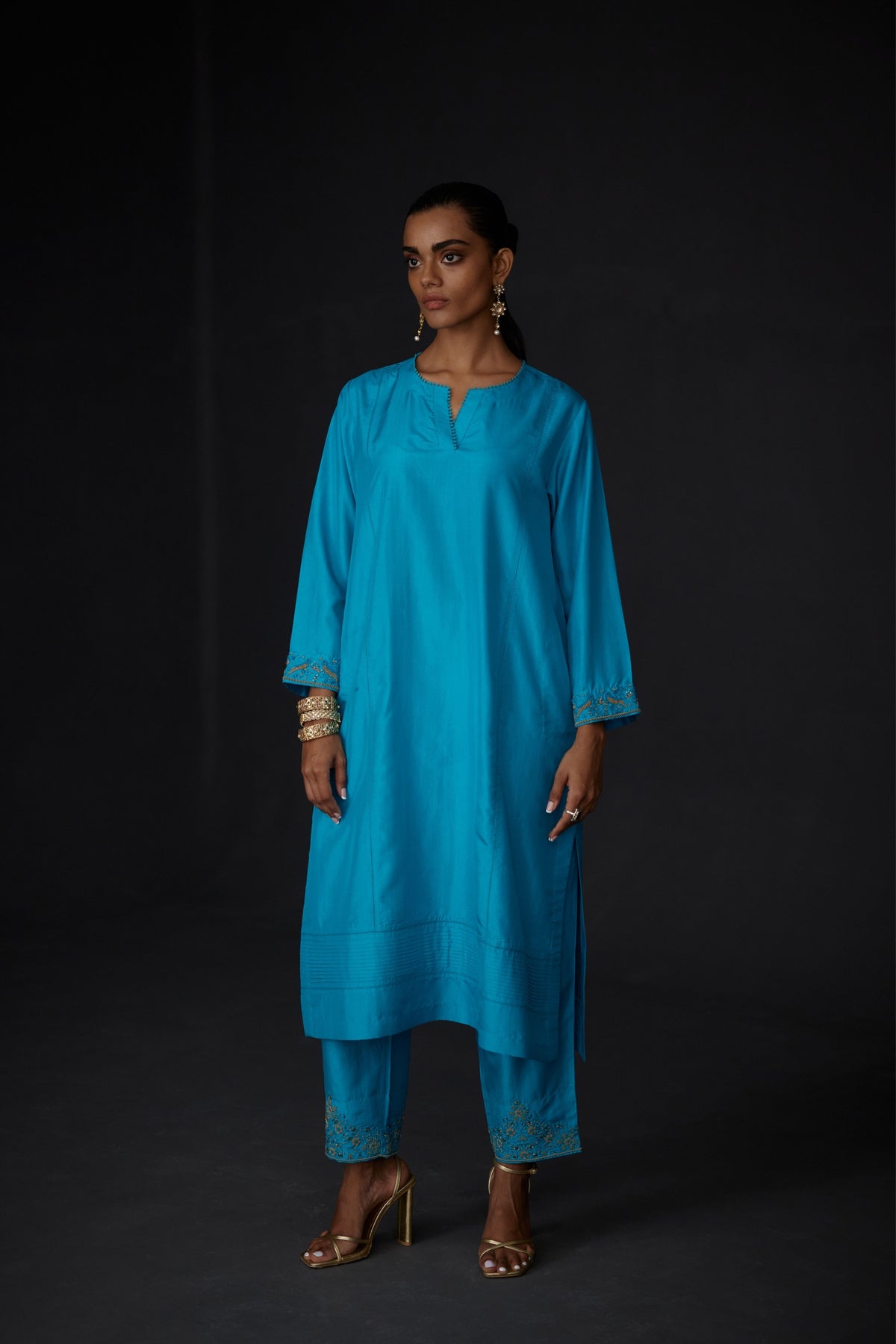 Embroidered Tunic &amp; Trouser Set