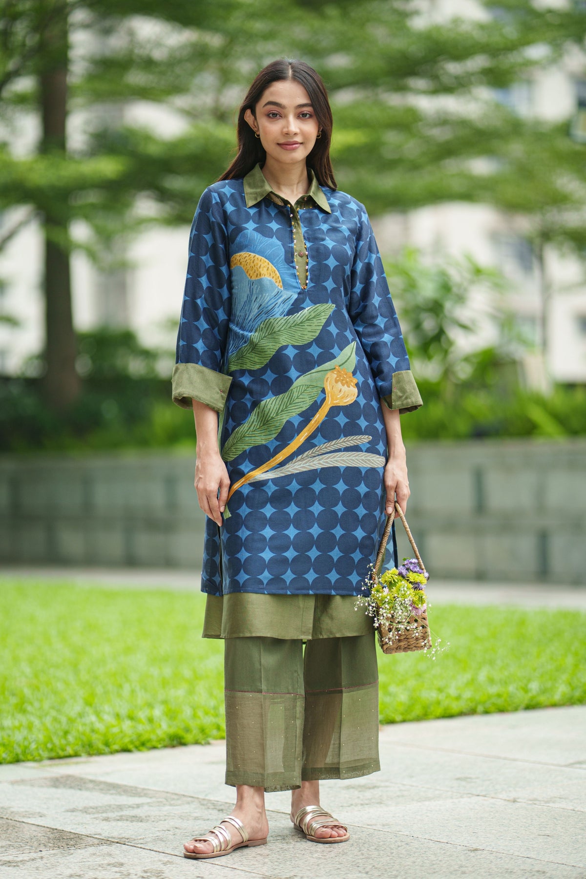 Dahlia Blue Kurta With Slip