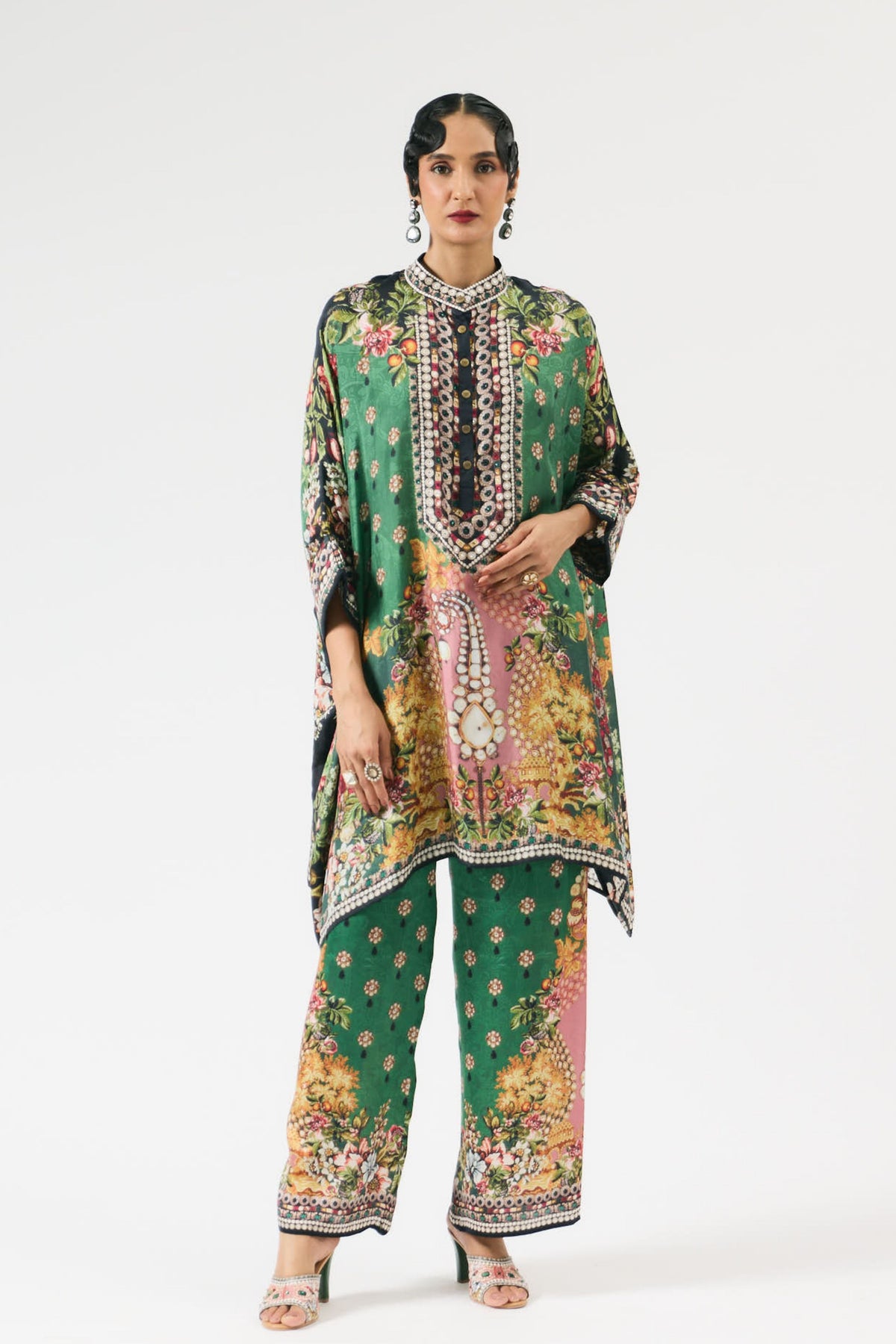 Nizam Chanel Band Collar Tunic Set