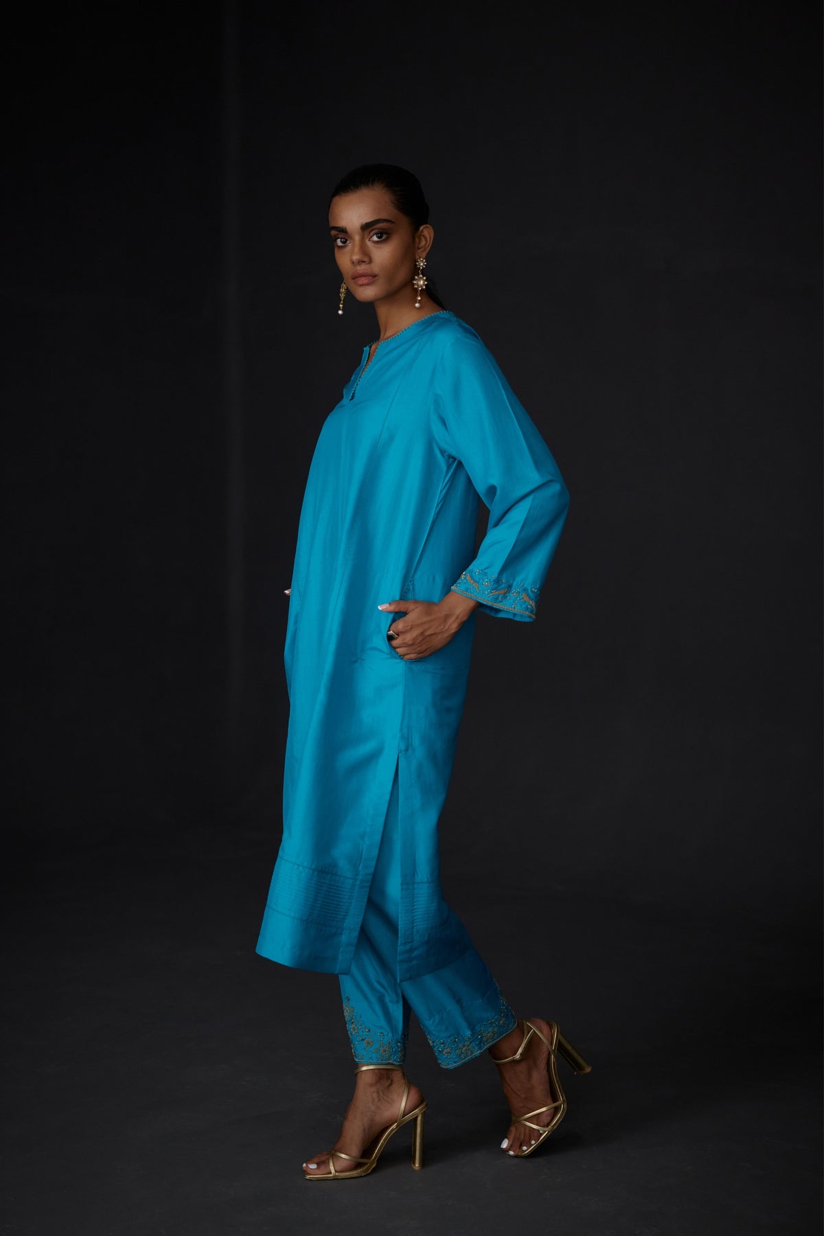 Embroidered Tunic &amp; Trouser Set