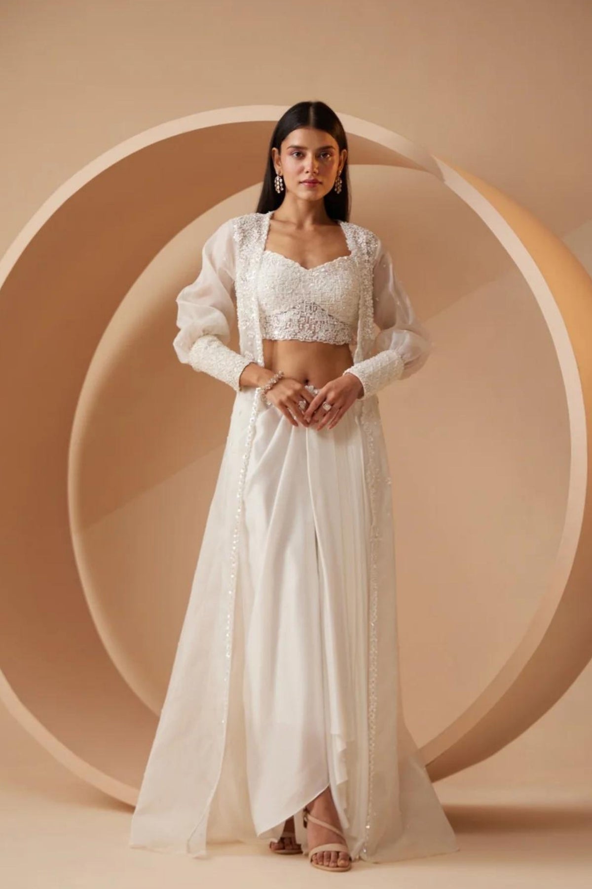 Edessa White Cape Set