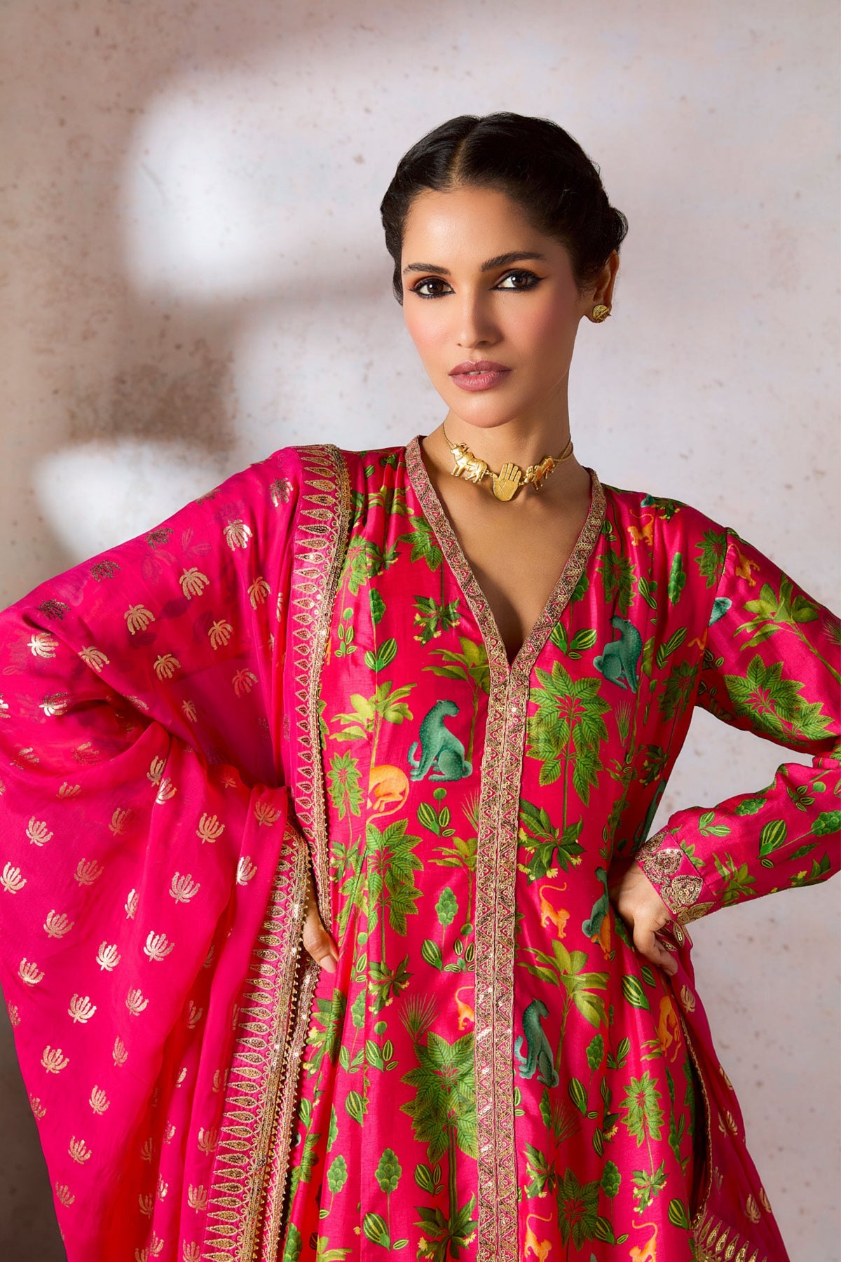 Pink Tropical Rhapsody Kurta Set