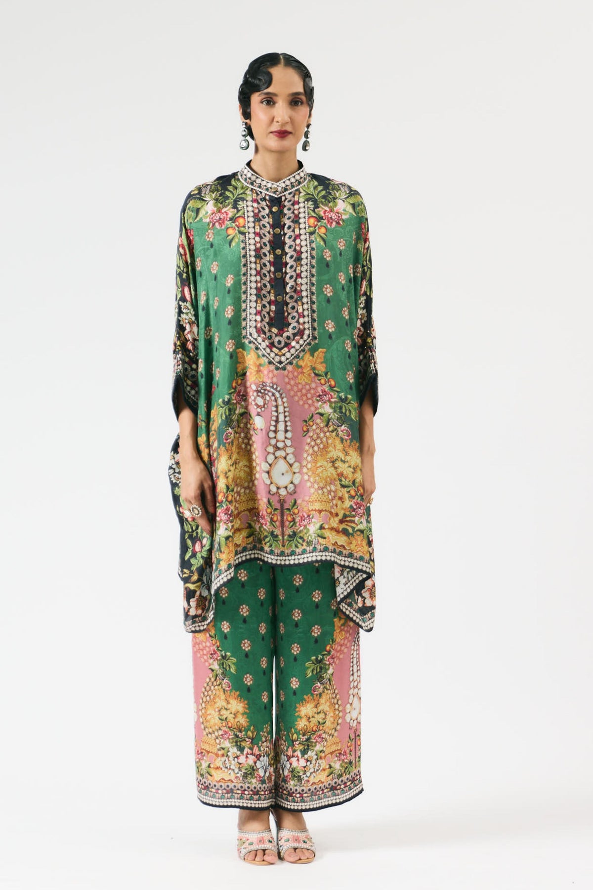 Nizam Chanel Band Collar Tunic Set