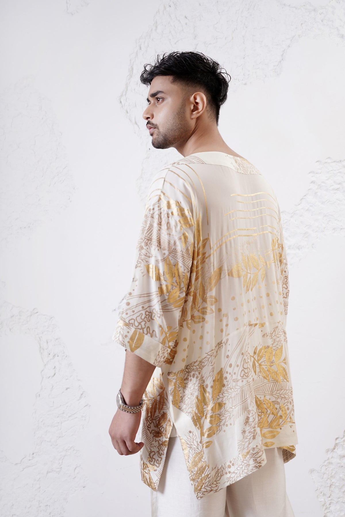 Gold Foil Men Kurta Set