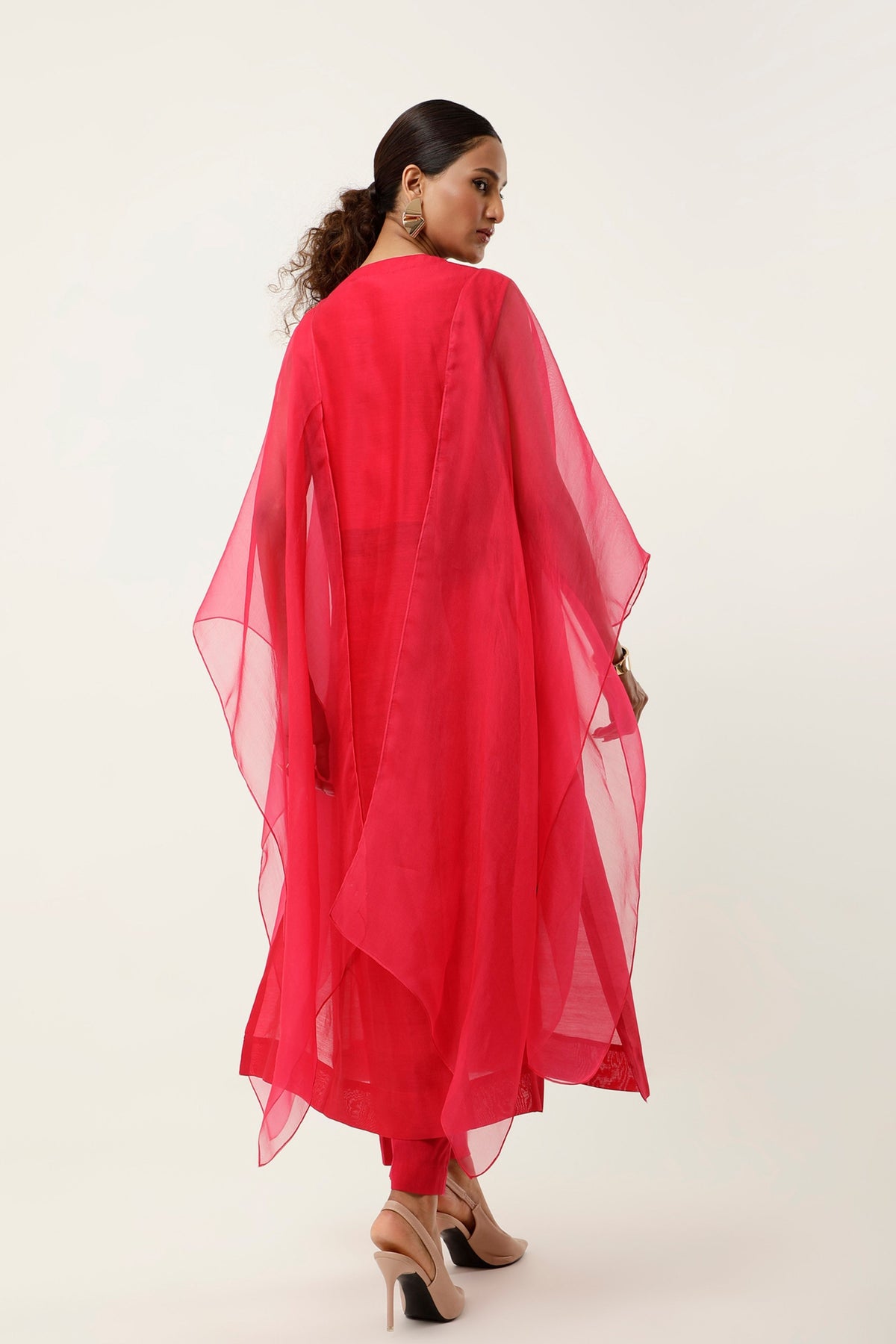 Pink Cape Kurta Set