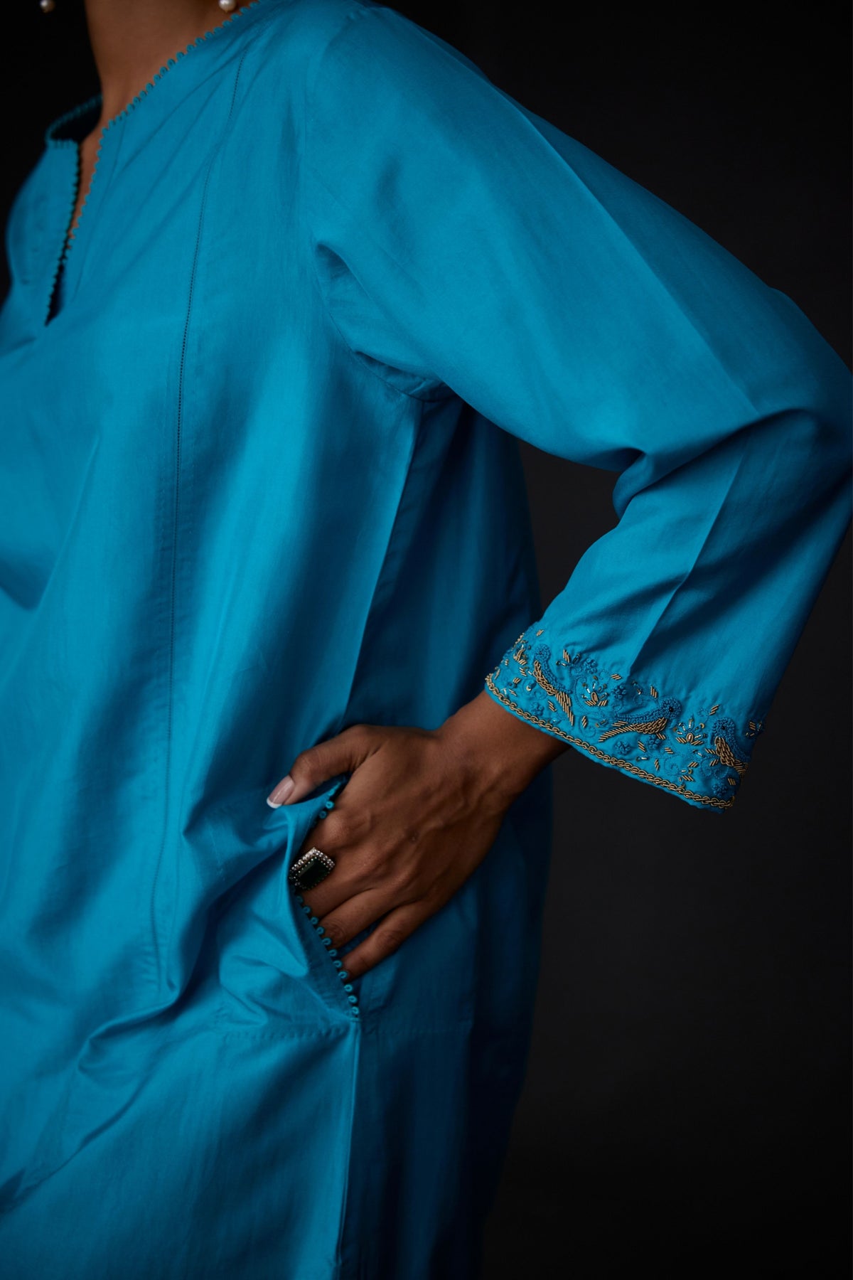 Embroidered Tunic &amp; Trouser Set