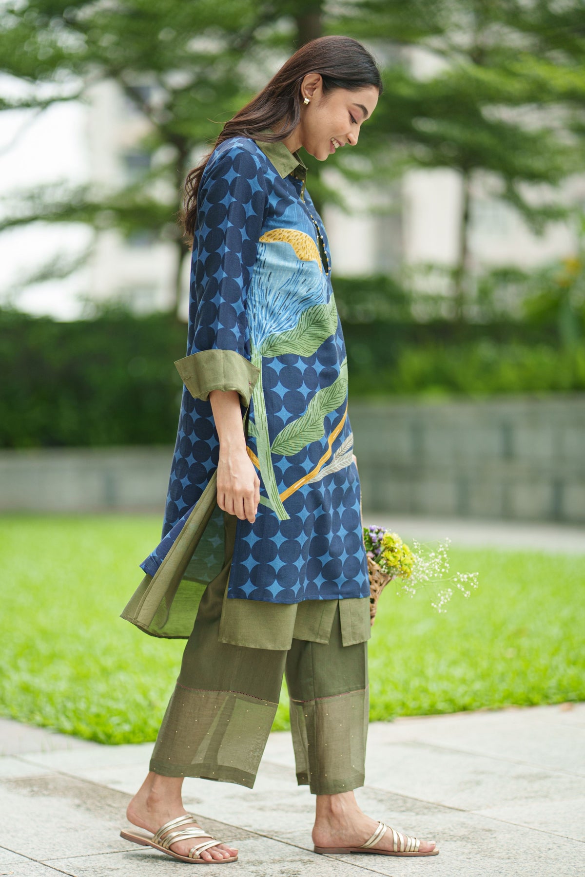 Dahlia Blue Kurta With Slip