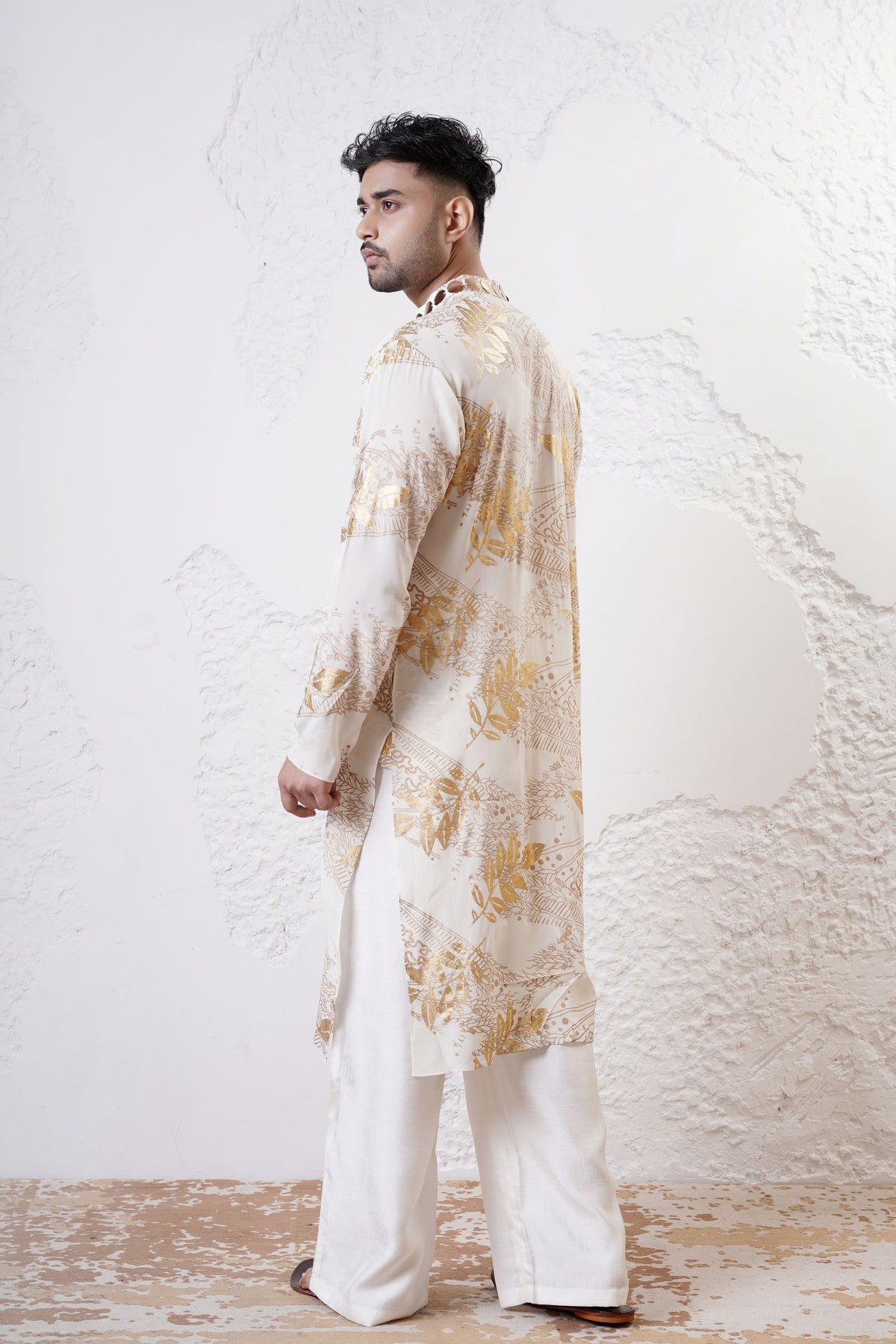 Ivory Foil Men Kurta Set