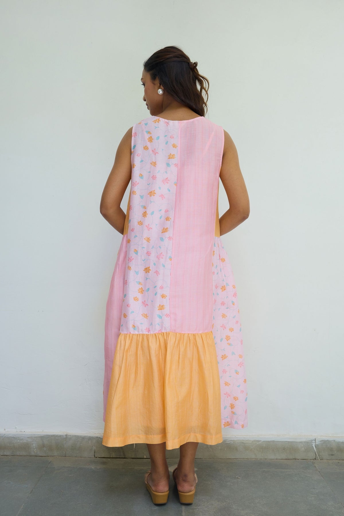 Multicolor Floral Chanderi Dress