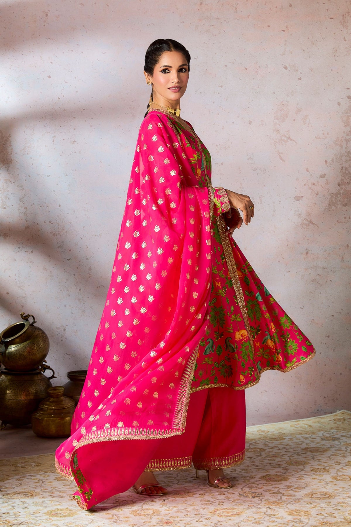 Pink Tropical Rhapsody Kurta Set