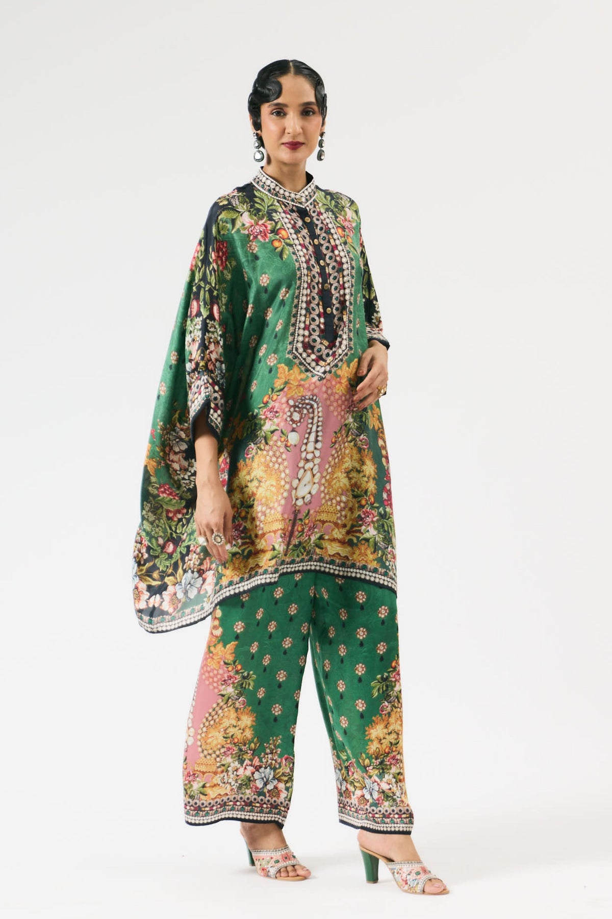 Nizam Chanel Band Collar Tunic Set