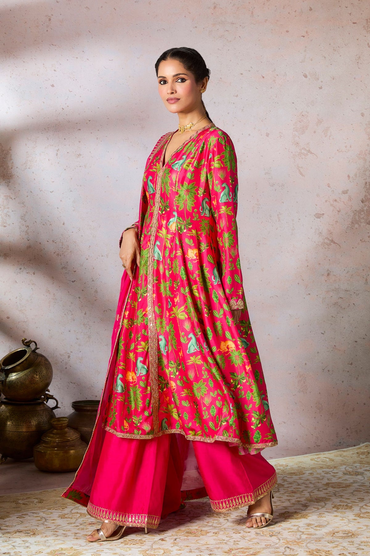 Pink Tropical Rhapsody Kurta Set