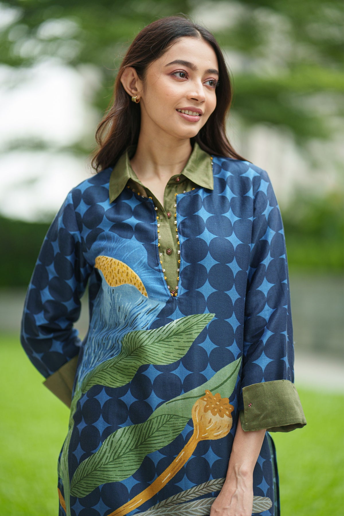 Dahlia Blue Kurta With Slip