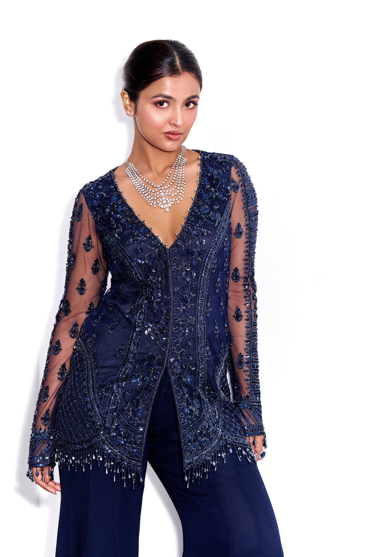 Midnight Blue Sharara Set