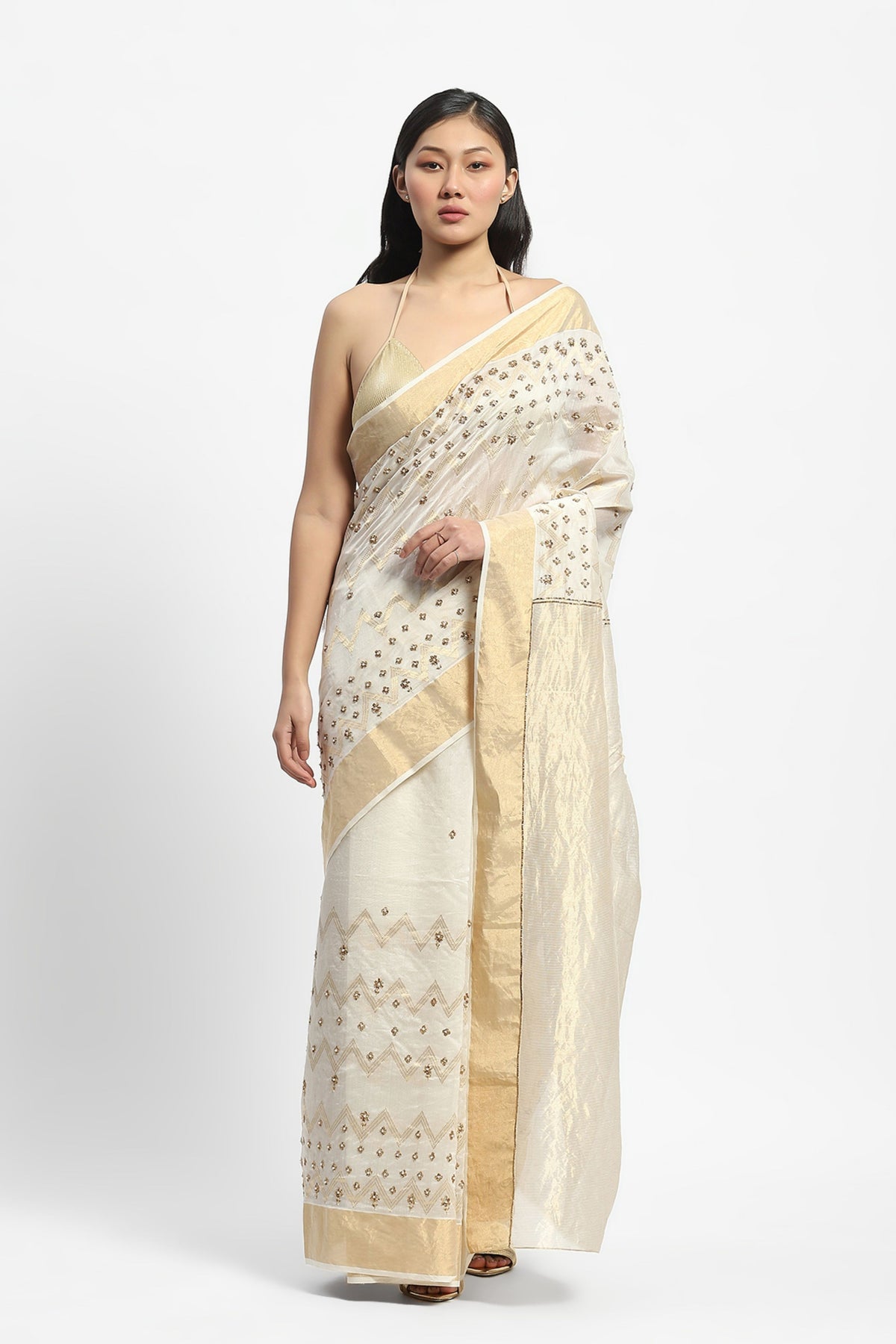 Seoul Sunset Ivory Saree