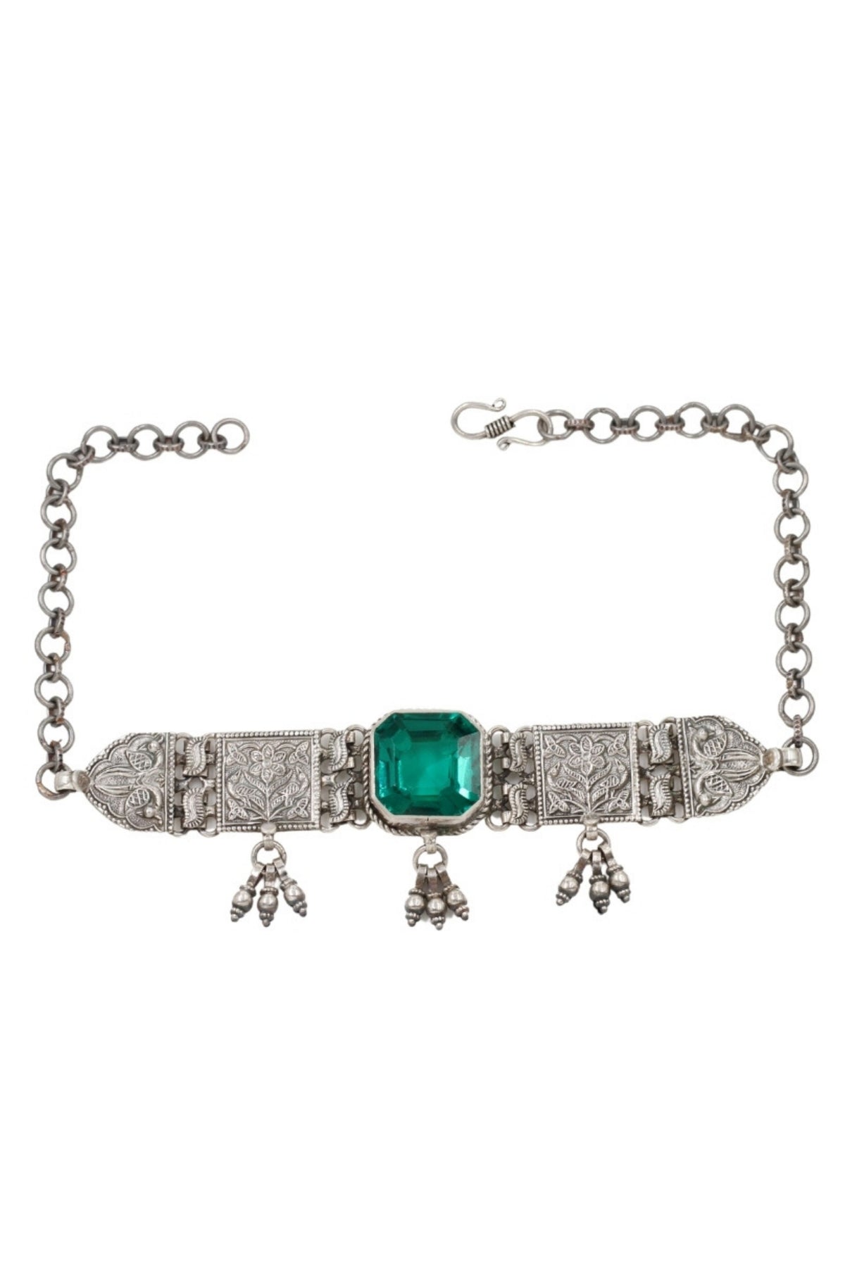 Emerald Silver Choker