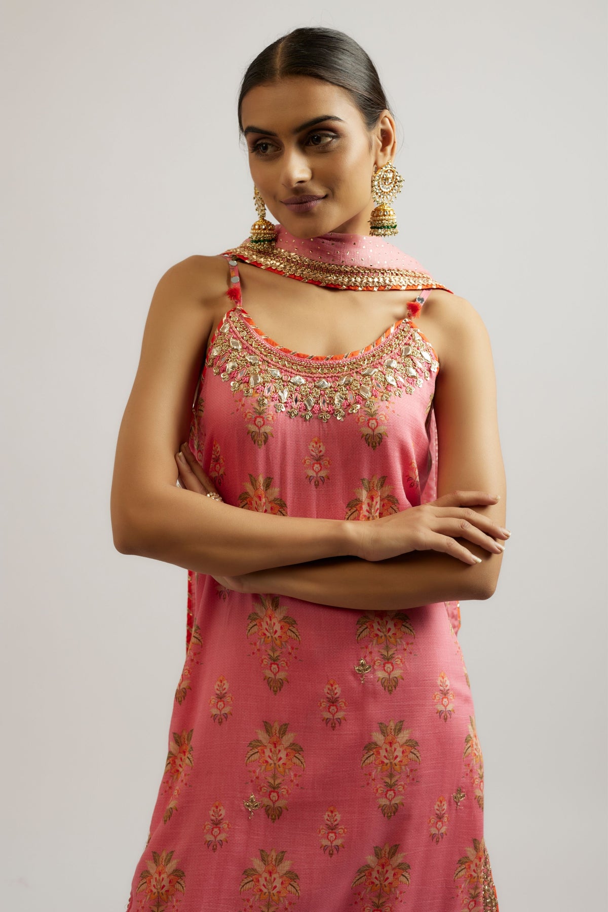 Pink Advika Strappy Sharara Set