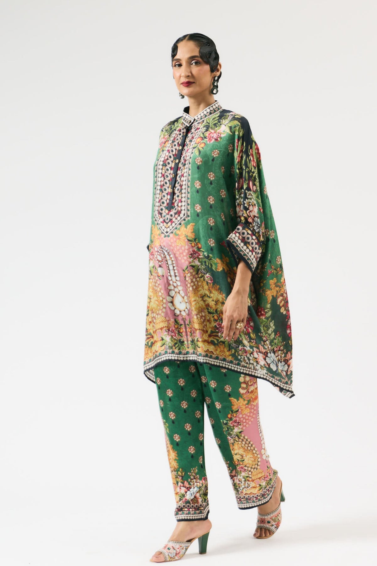 Nizam Chanel Band Collar Tunic Set