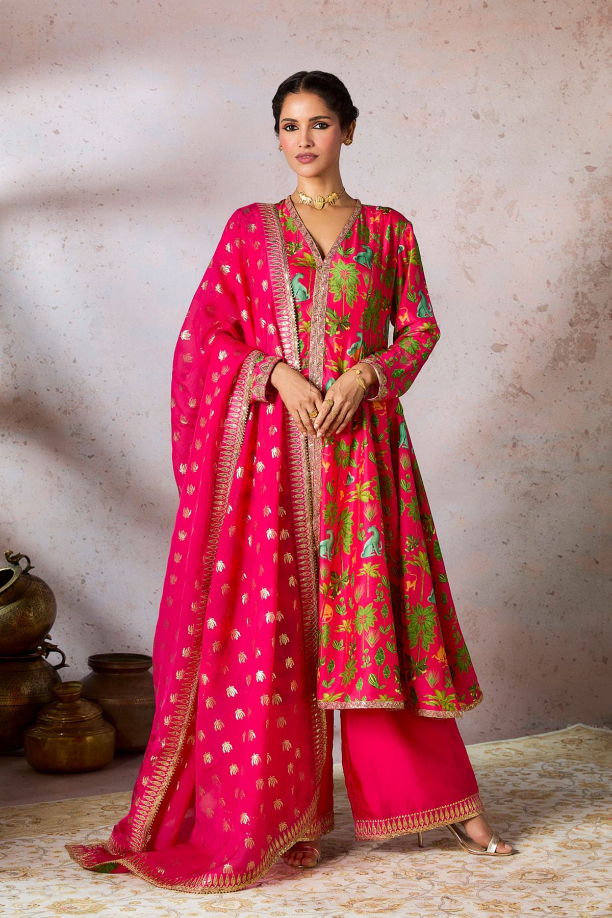 Pink Tropical Rhapsody Kurta Set