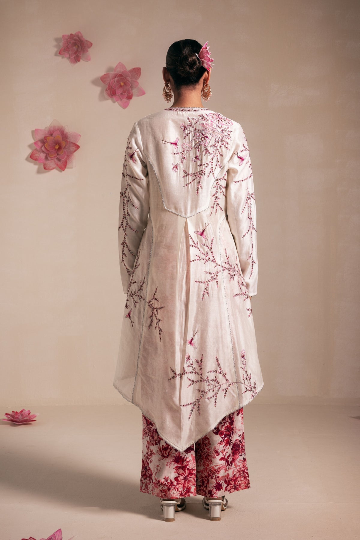 Pink Scalloped Kurta Set