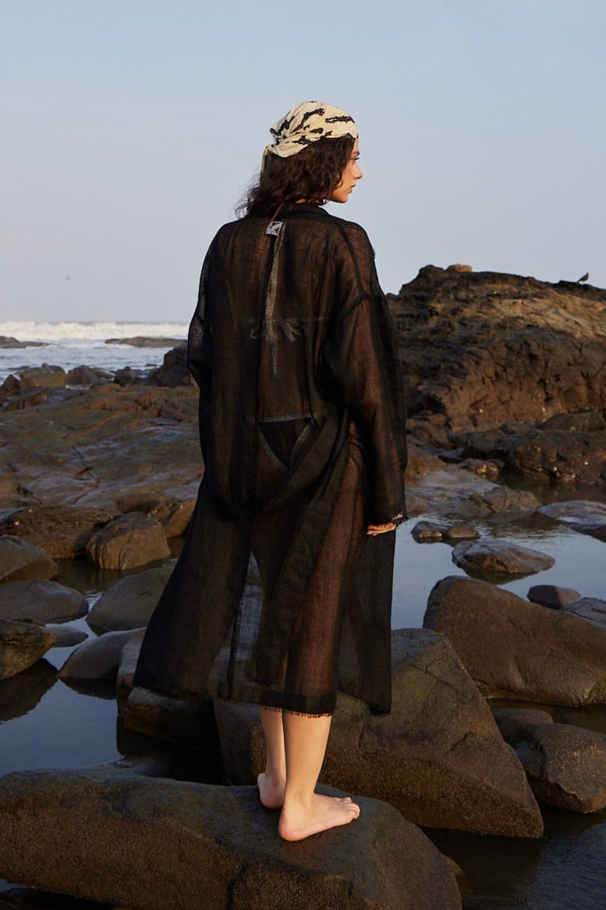 Black Linen Trench