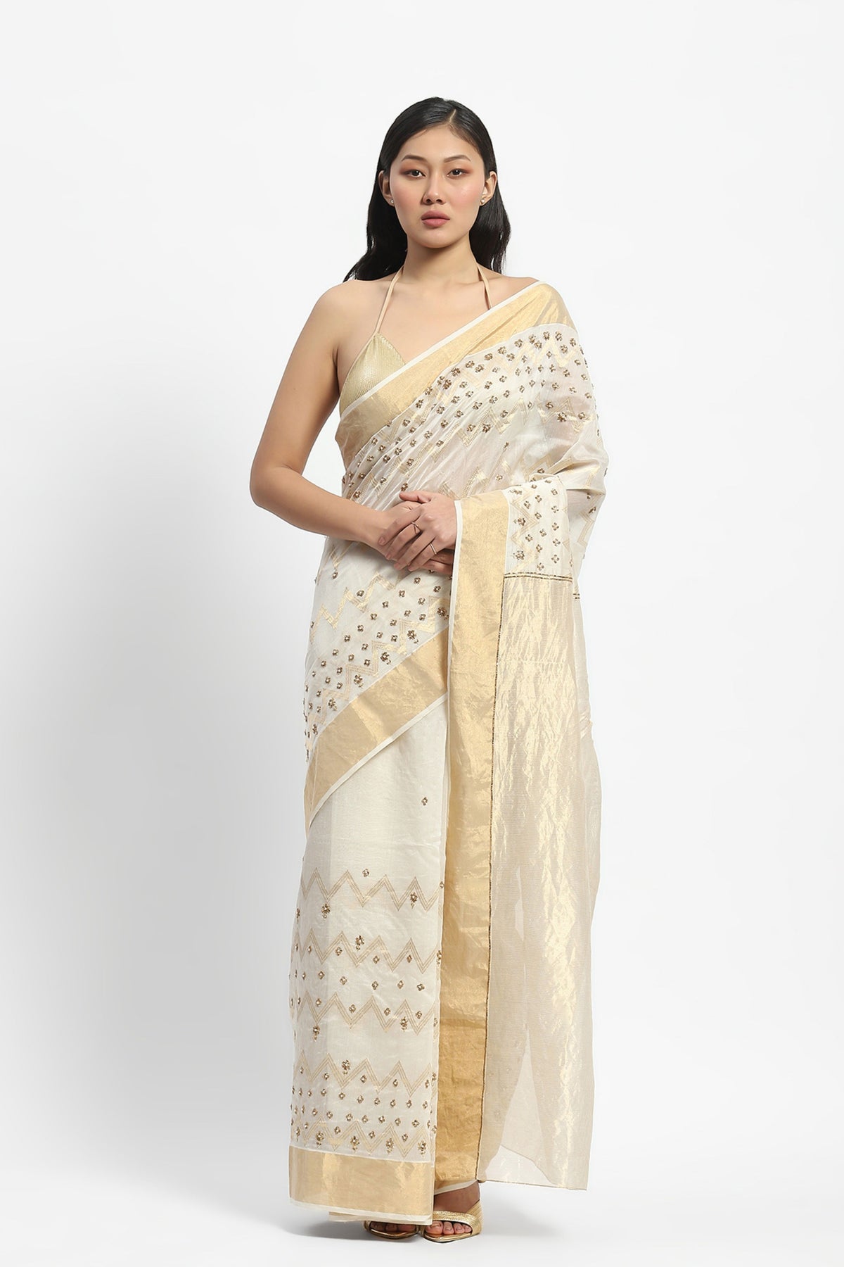 Seoul Sunset Ivory Saree