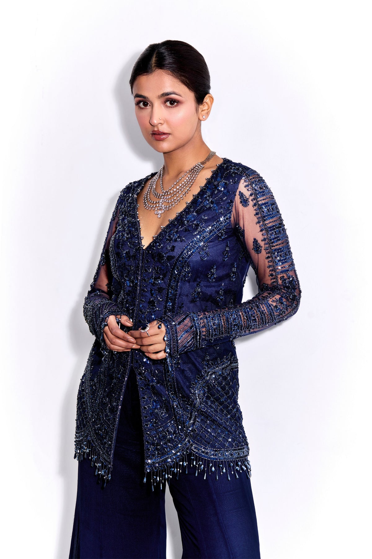 Midnight Blue Sharara Set