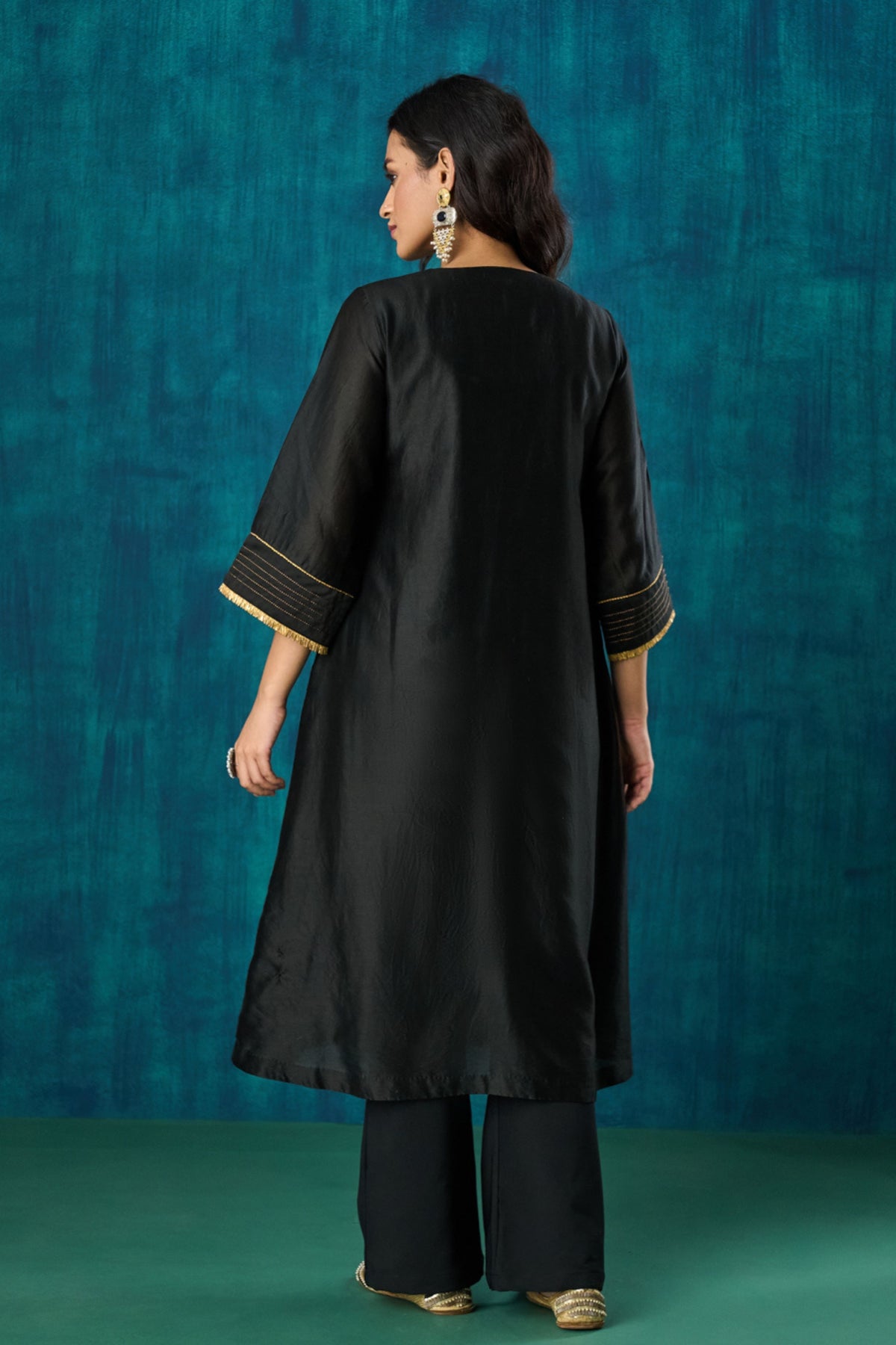 Black Chanderi Kurta Sets