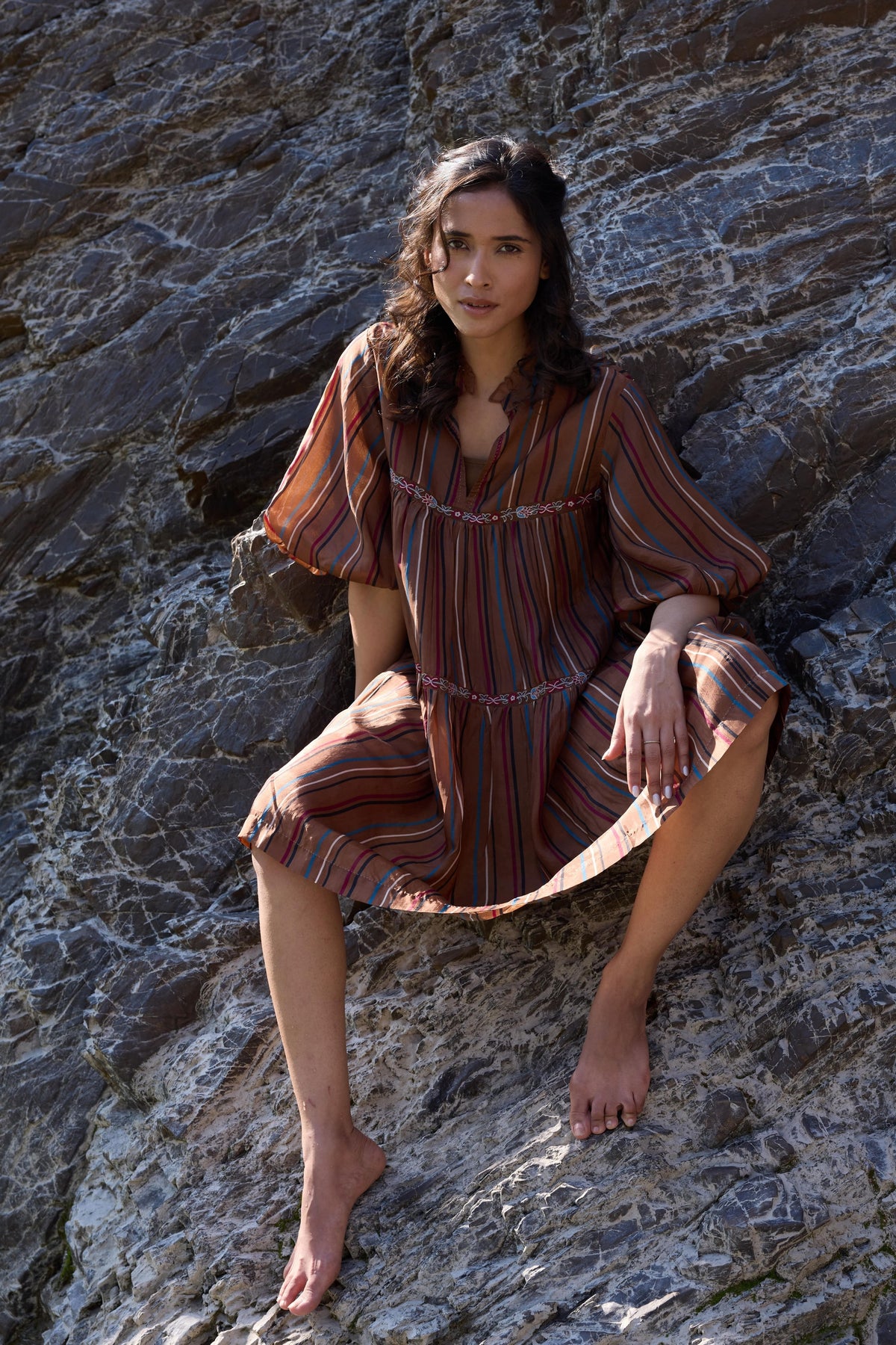 Brown Tiered Dress