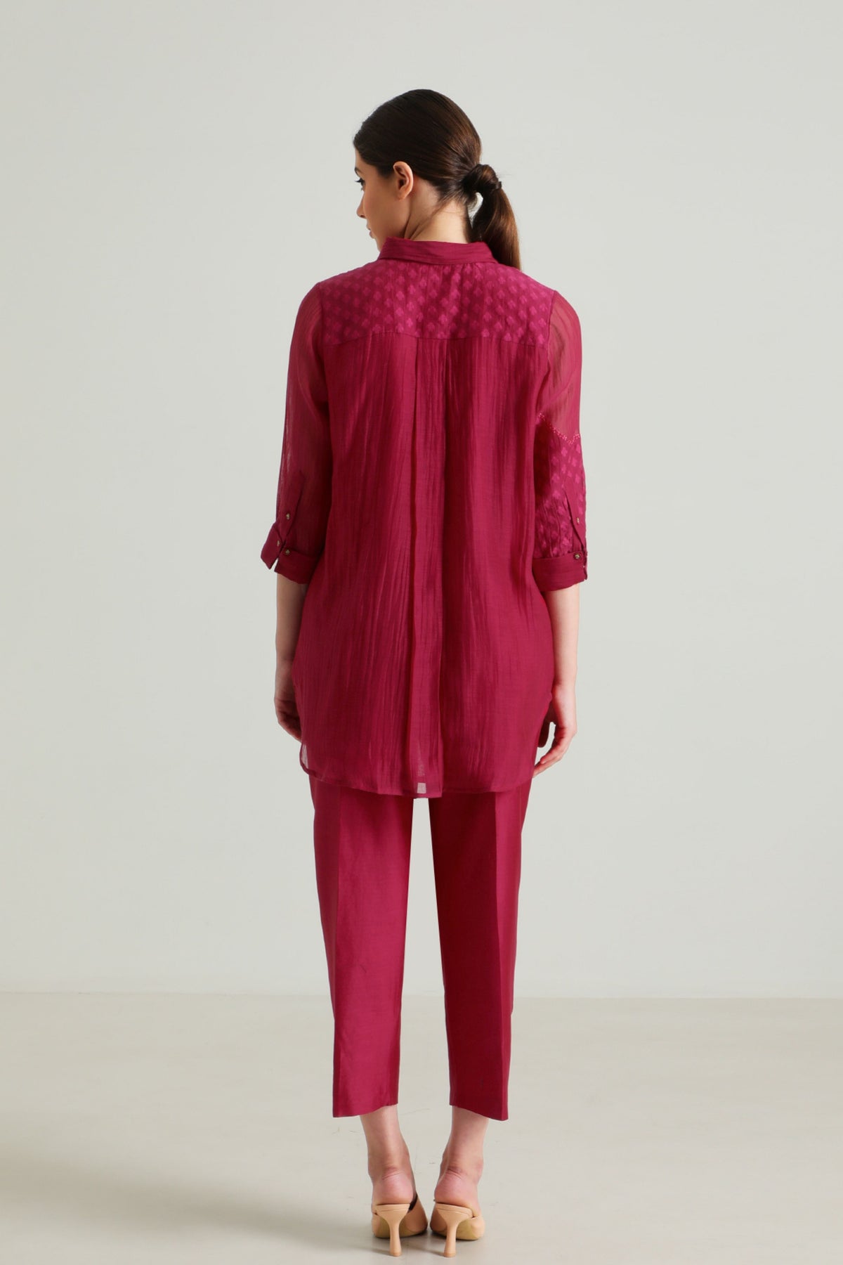 Fuchsia Shirt and Pant Set