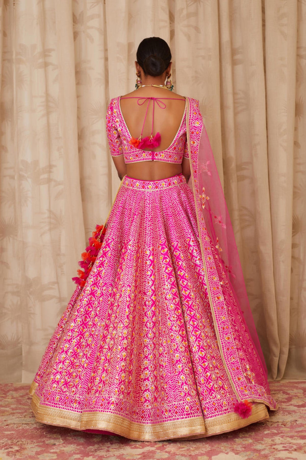 Magenta pink lehenga set